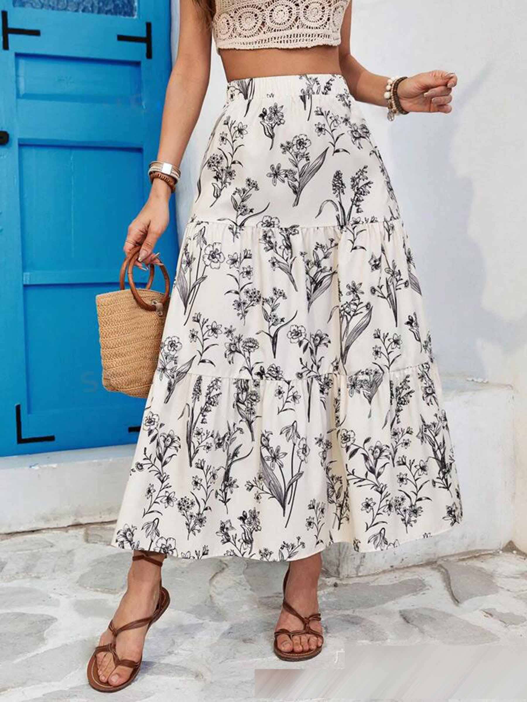 Floral Flowy Skirt