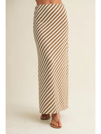 Diagonal Stripe Textured Knit Skirt