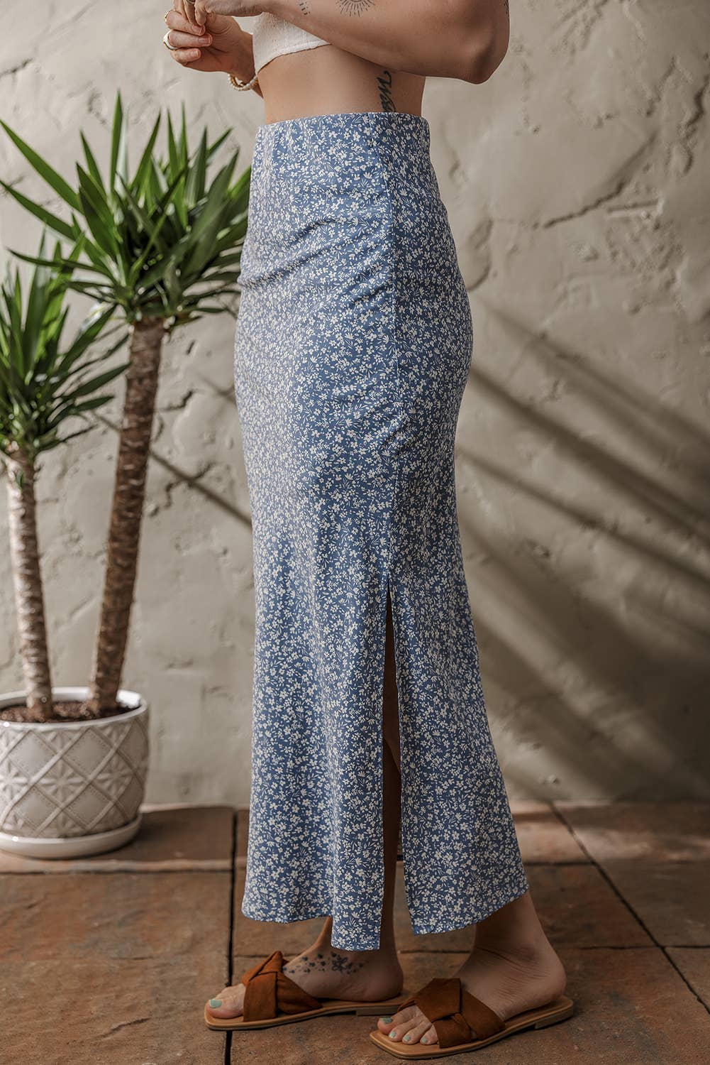 Floral High Waist Skirt