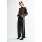Wide Leg Faux Leather Pants