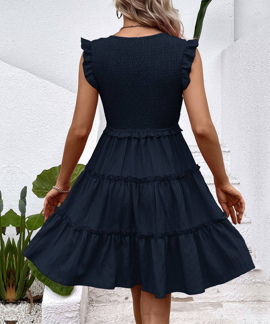 Flowy V Neck Dress