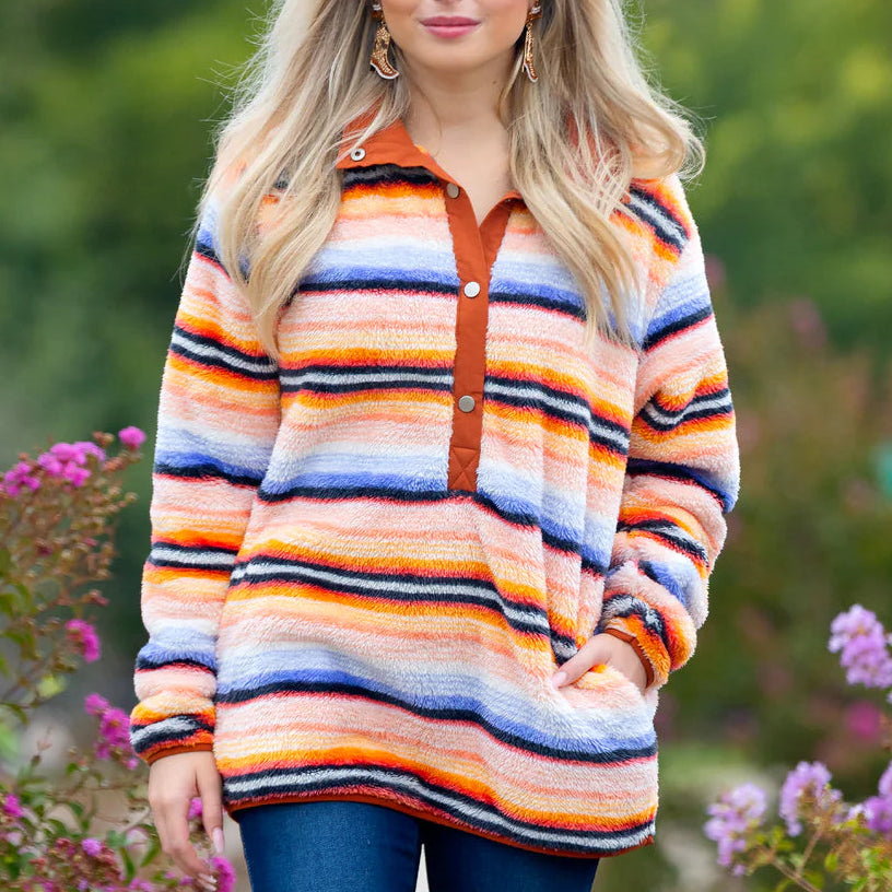 Multi Color Pullover Sherpa