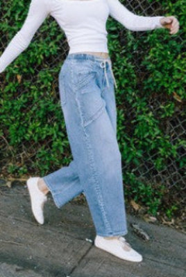 Elastic Barrel Jeans