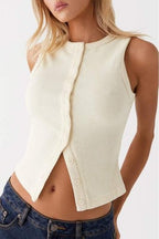 Button Up Crop Top