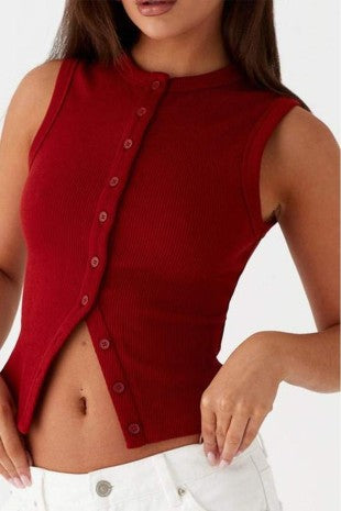Button Up Crop Top
