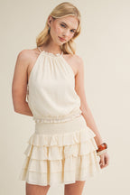 Crinkle Halter Top