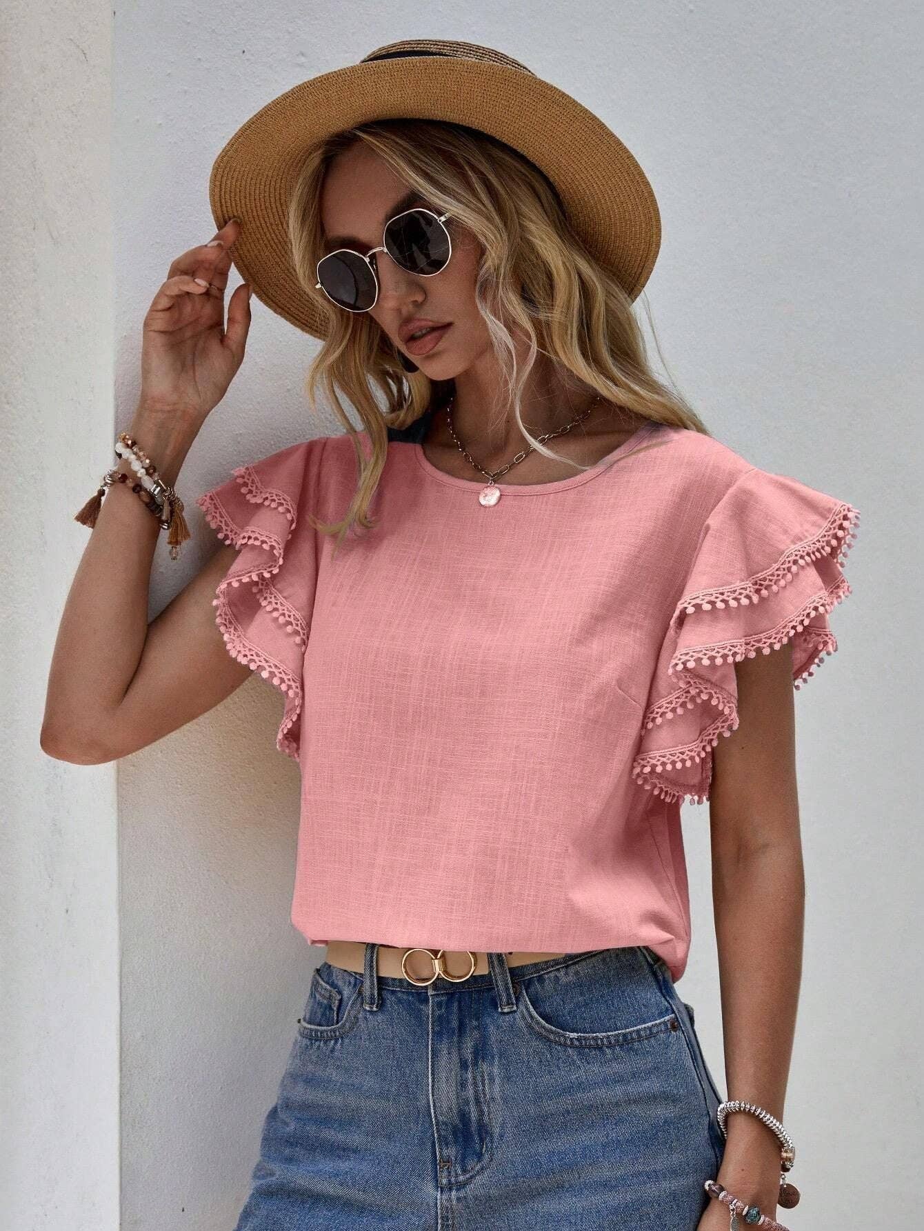 Ruffle Sleeve Blouse