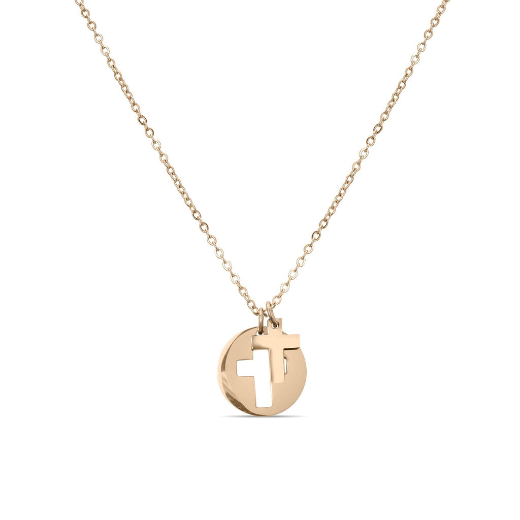 Stainless Steel Cross Cutout Necklace
