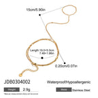 18K Gold Double Layer Chain Ring Bracelet