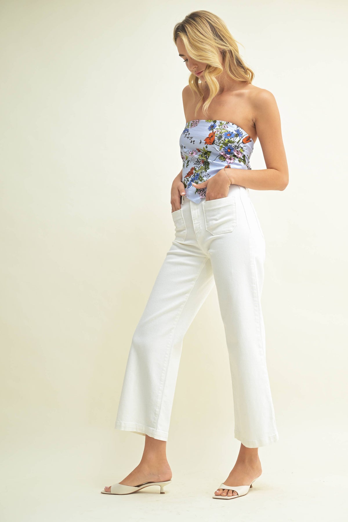Patch Pocket Wide Leg Pants