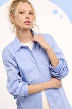 Blue Button Down Top