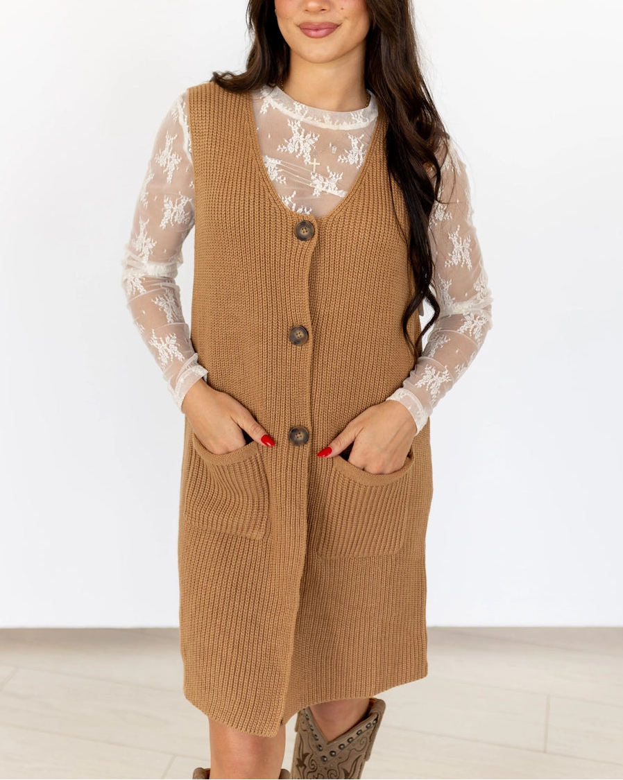 Buttondown Sweater Tan