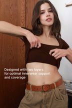 Square Neck Butter Top