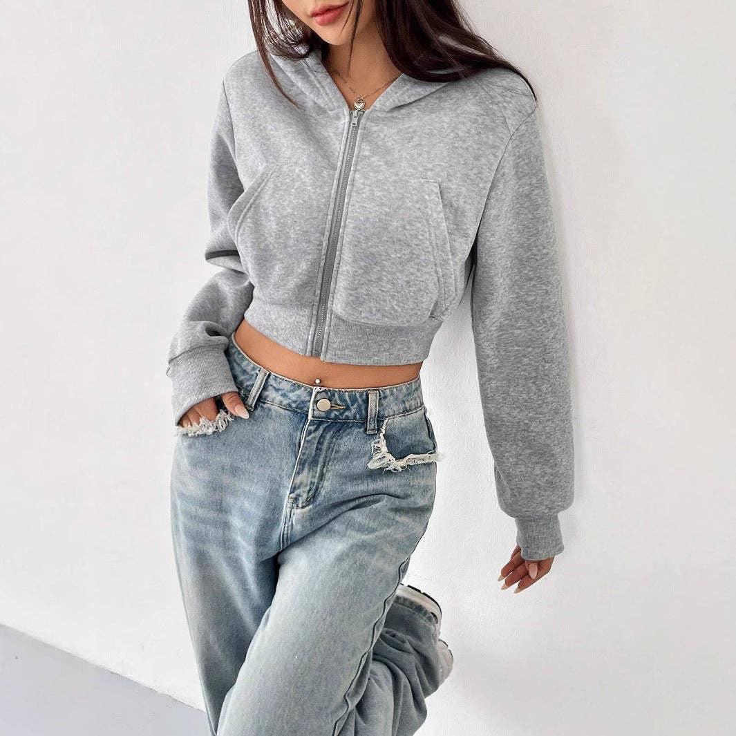 Cropped Hoodie Sweatshirt