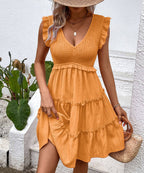 Flowy V Neck Dress