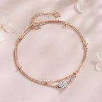 Cherry Blossom Double Layer Bracelet in 925 Sterling Silver