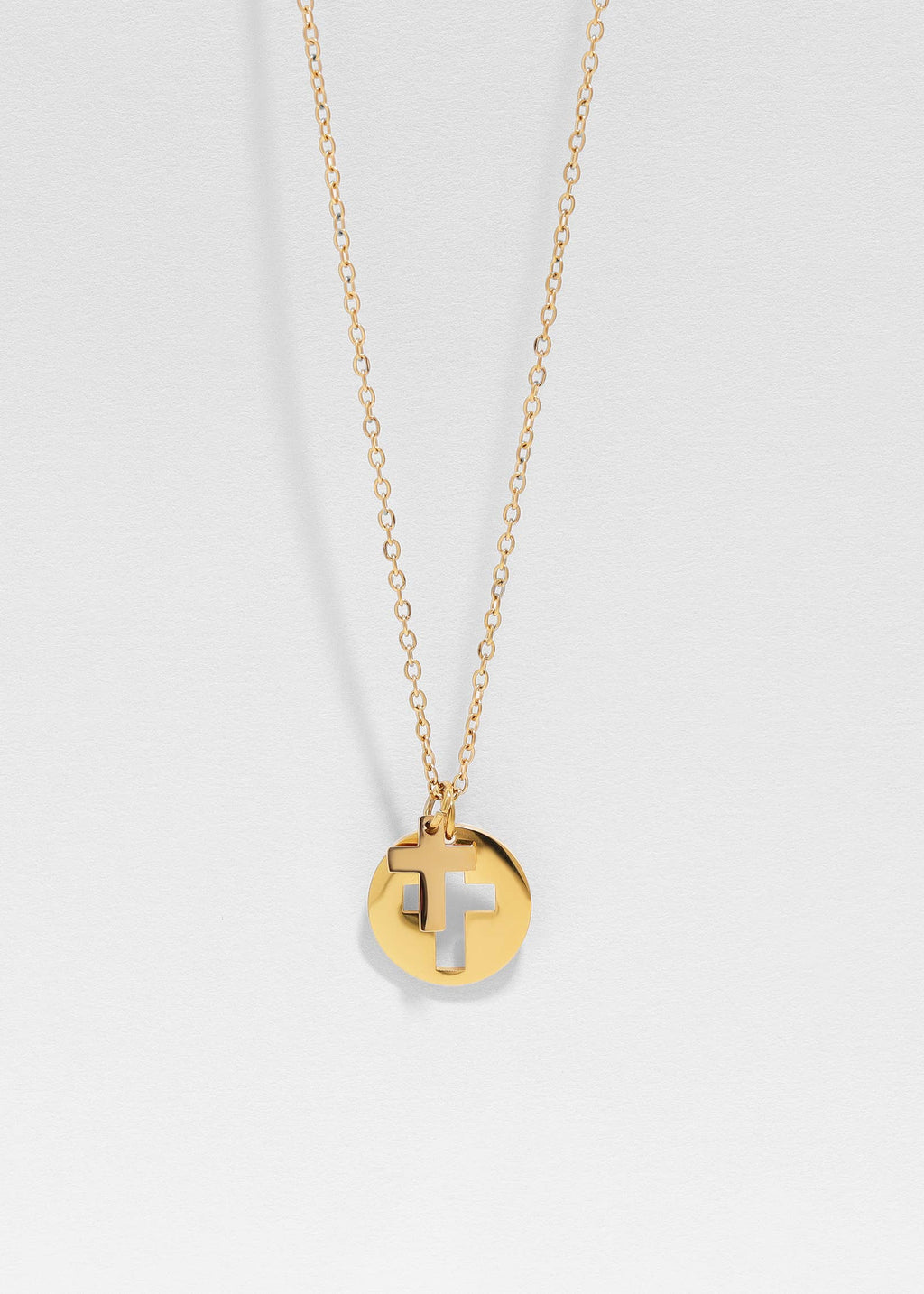 Stainless Steel Cross Cutout Necklace