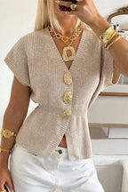 Aurum Gold Detail Knit Sweater