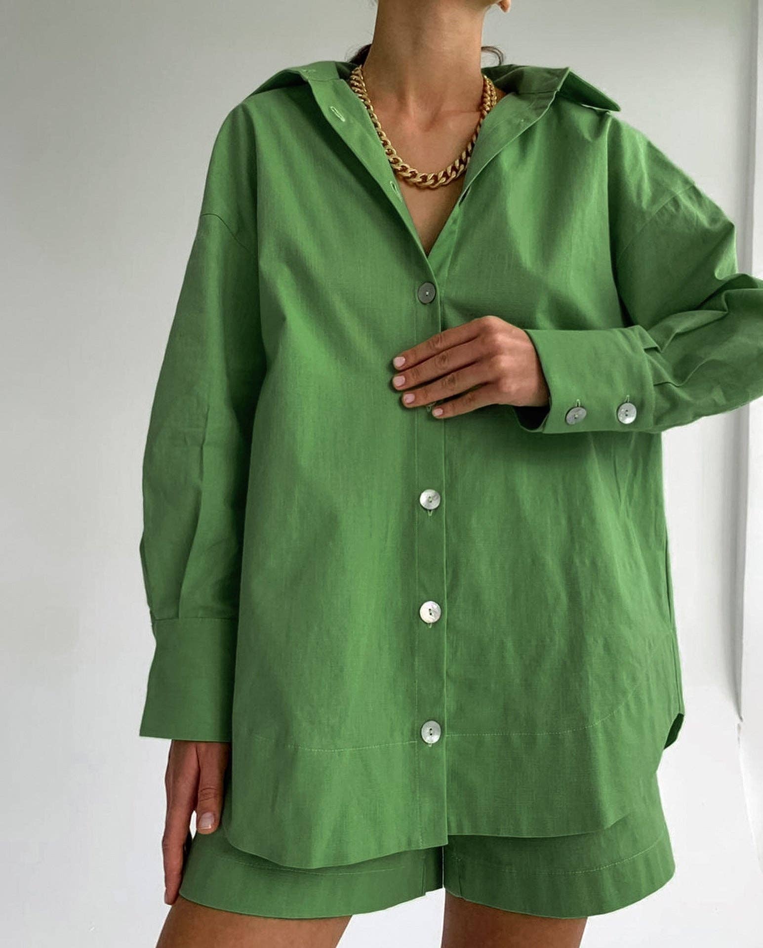 Button Down Short Set