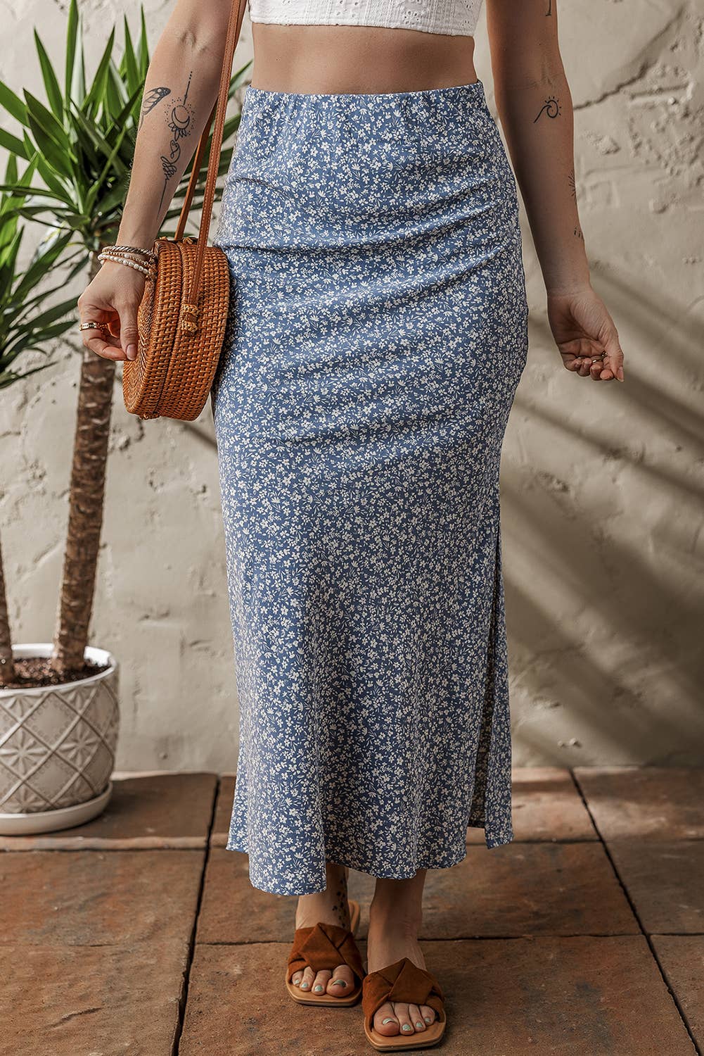 Floral High Waist Skirt