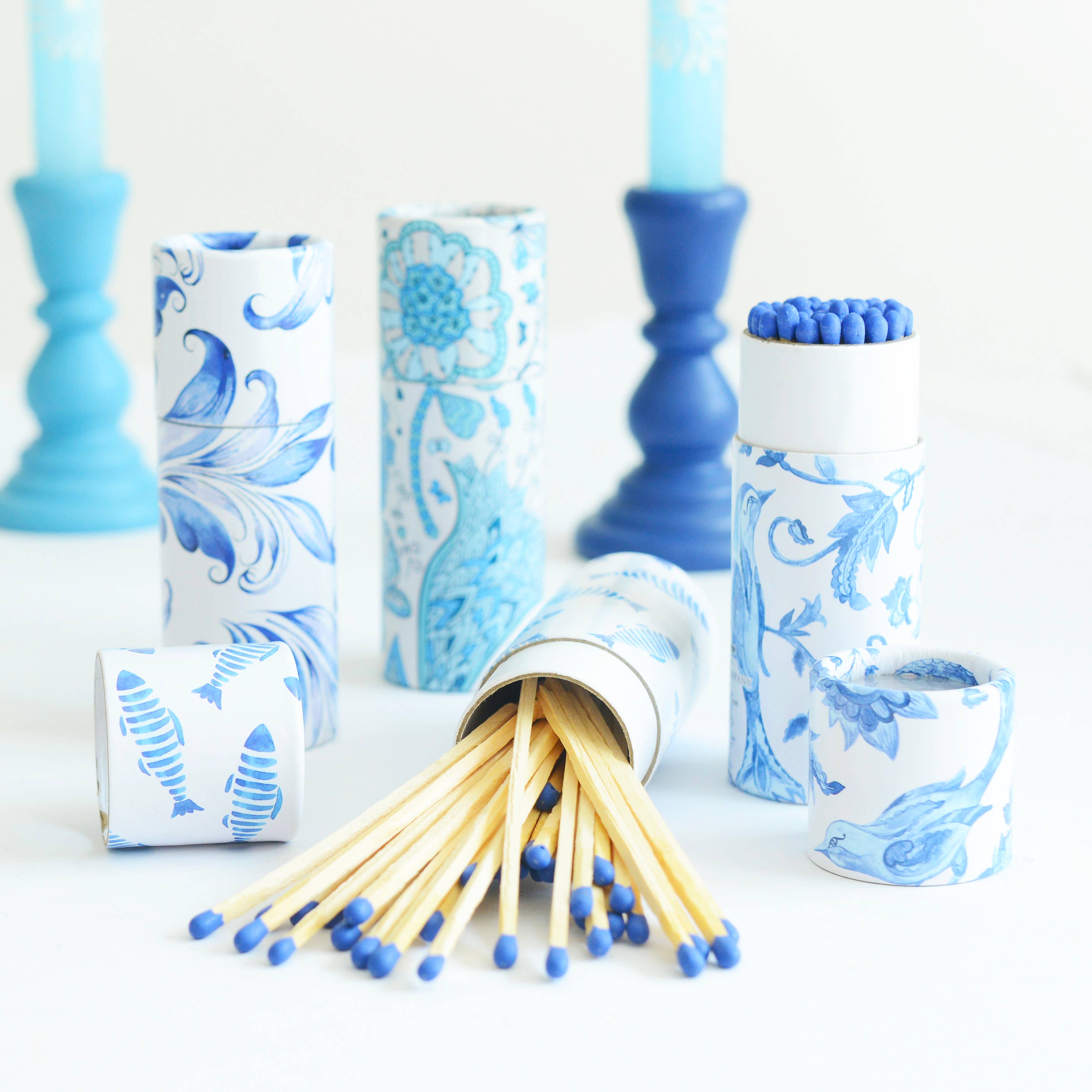 Cylinder Matches - Blue Songbirds