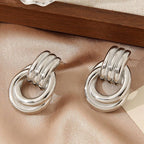 18K Gold Threaded Titanium Hoop Earrings.