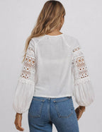 Embroidery Hollow-Out Top