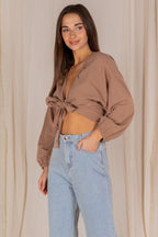 Front Wrap Tie Top