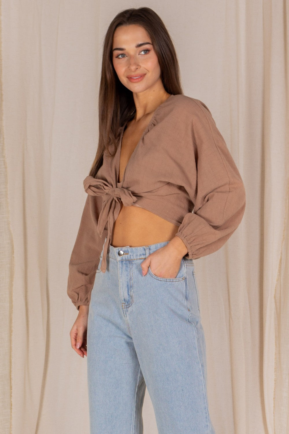 Front Wrap Tie Top
