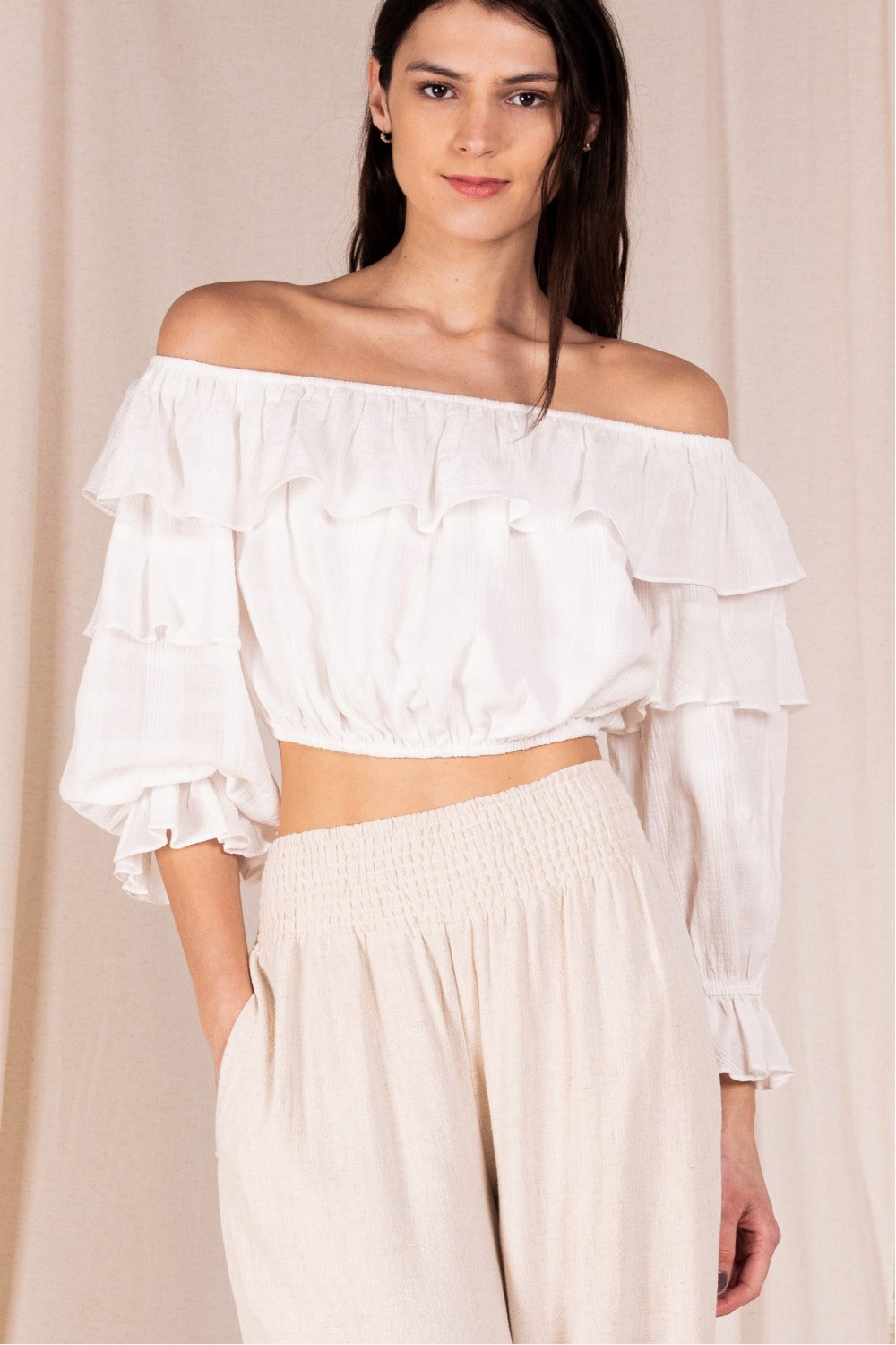 Off Shoulder Crop Top