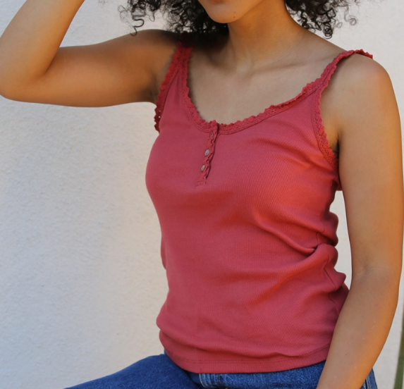 Lace Trim Rib Tank