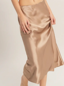 Agora Satin Midi Skirt