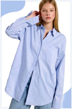 Blue Button Down Top