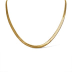 18K Gold Stainless Steel Herringbone Chain Necklace