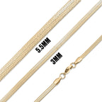 18K Gold Stainless Steel Herringbone Chain Necklace