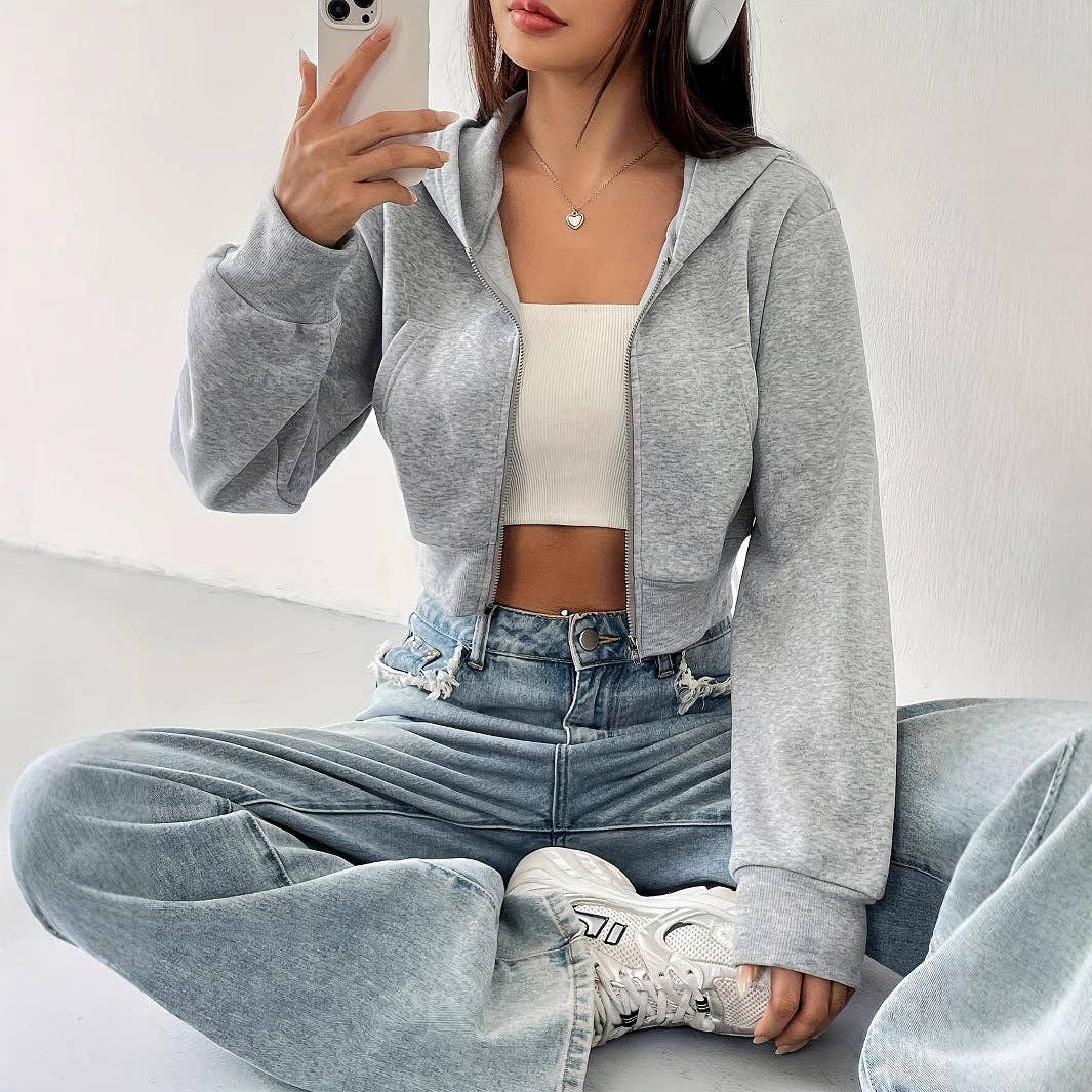 Cropped Hoodie Sweatshirt