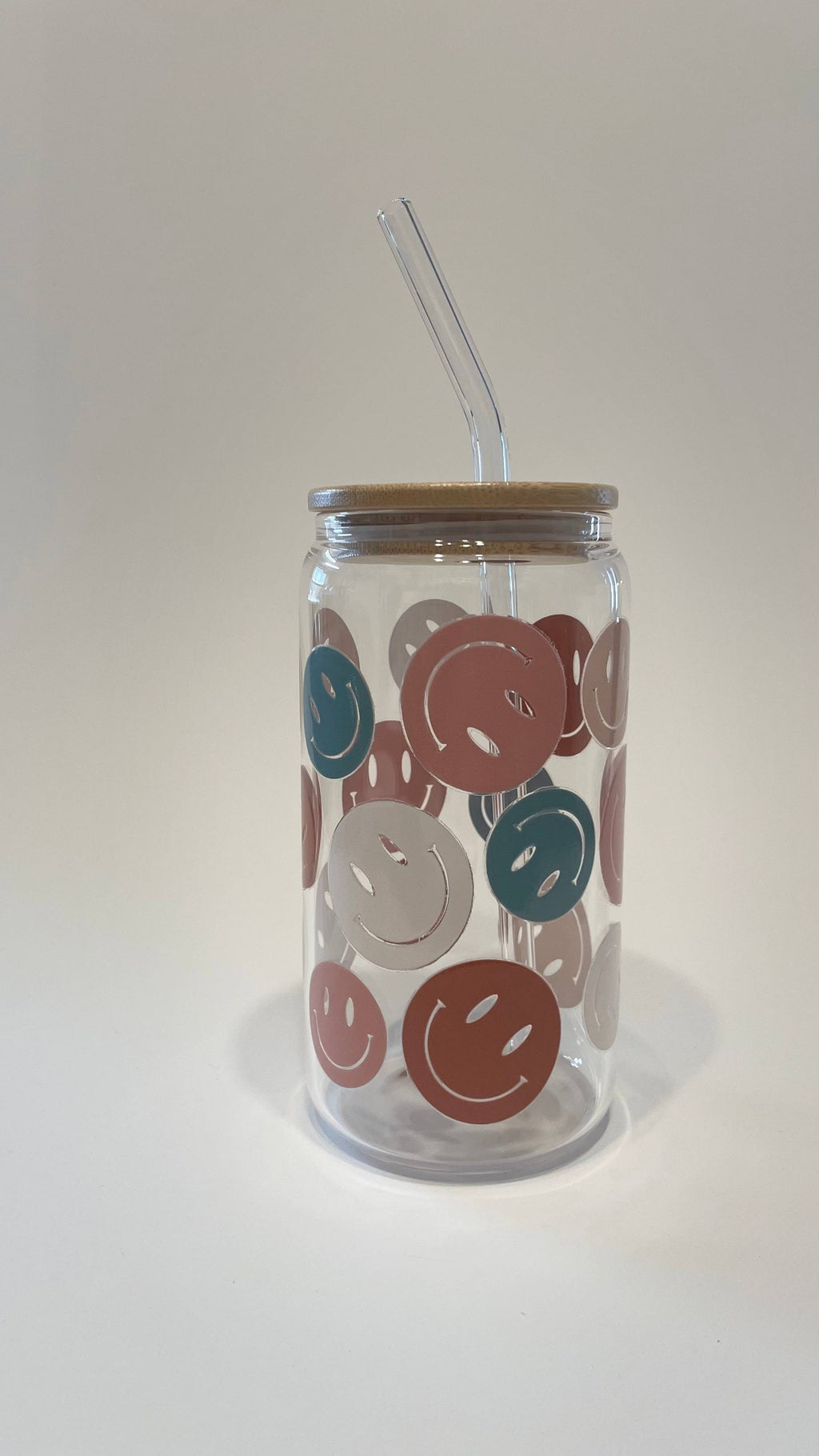 Smiley Glass Can Cup