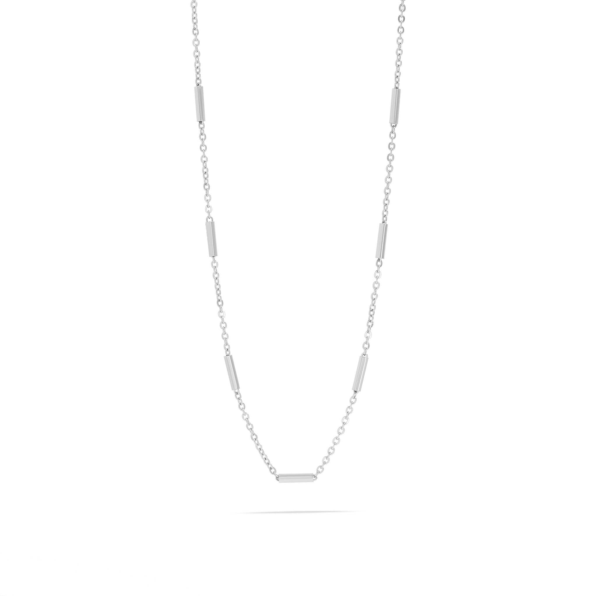 18K Gold PVD Stainless Steel Satellite Bar Chain Necklace