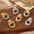 18K Gold Threaded Titanium Hoop Earrings.