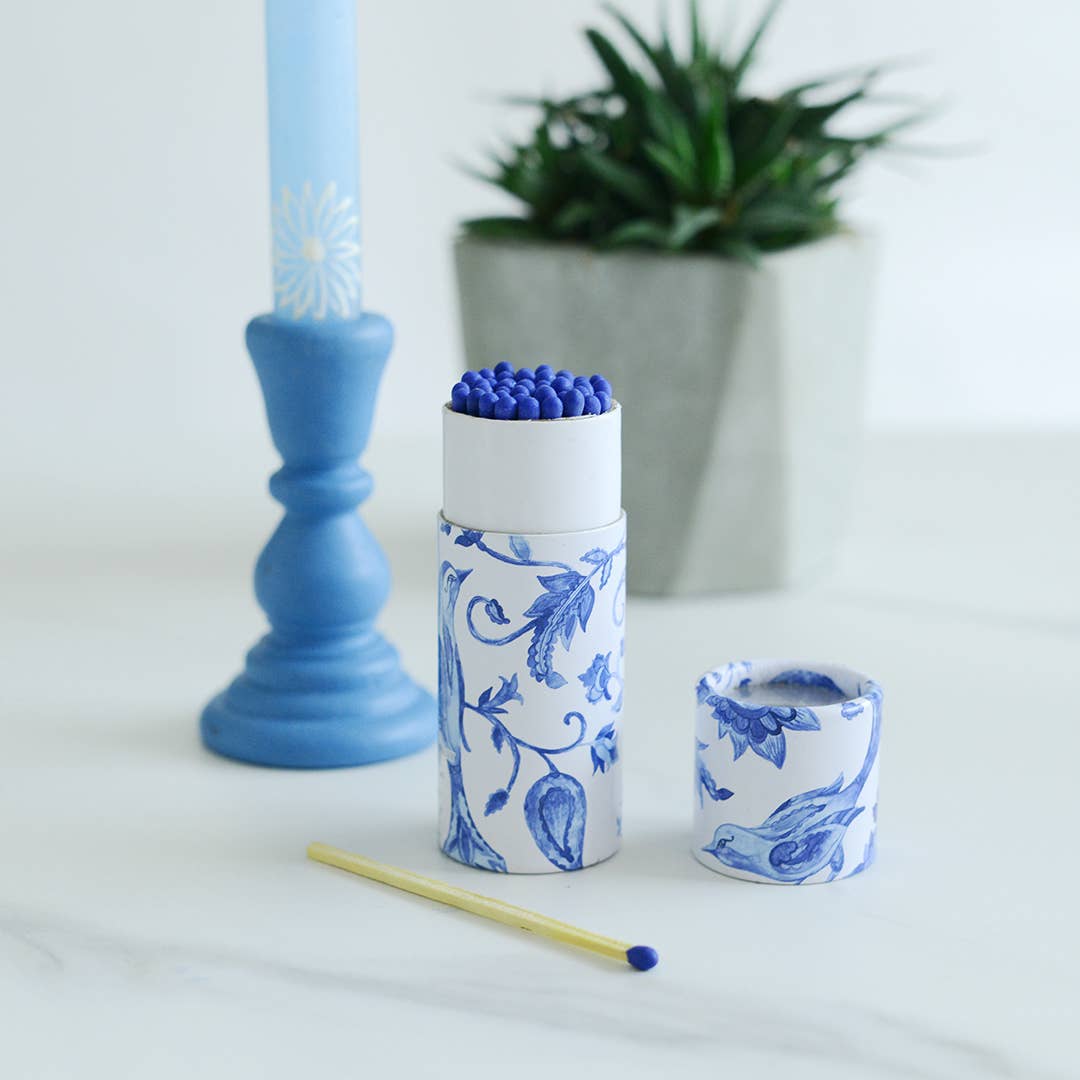 Cylinder Matches - Blue Songbirds