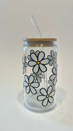 Daisy Glass Can Cup