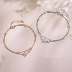 Cherry Blossom Double Layer Bracelet in 925 Sterling Silver