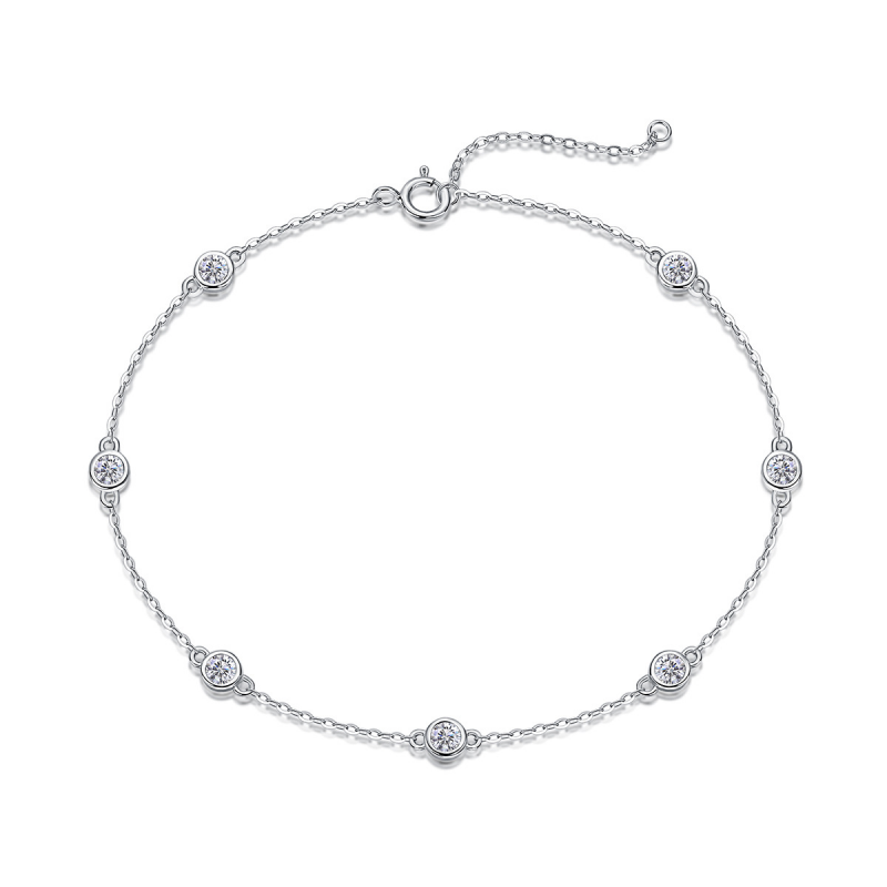 Moissanite Stacking Station Bracelet in 925 Sterling Silver