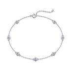 Moissanite Stacking Station Bracelet in 925 Sterling Silver