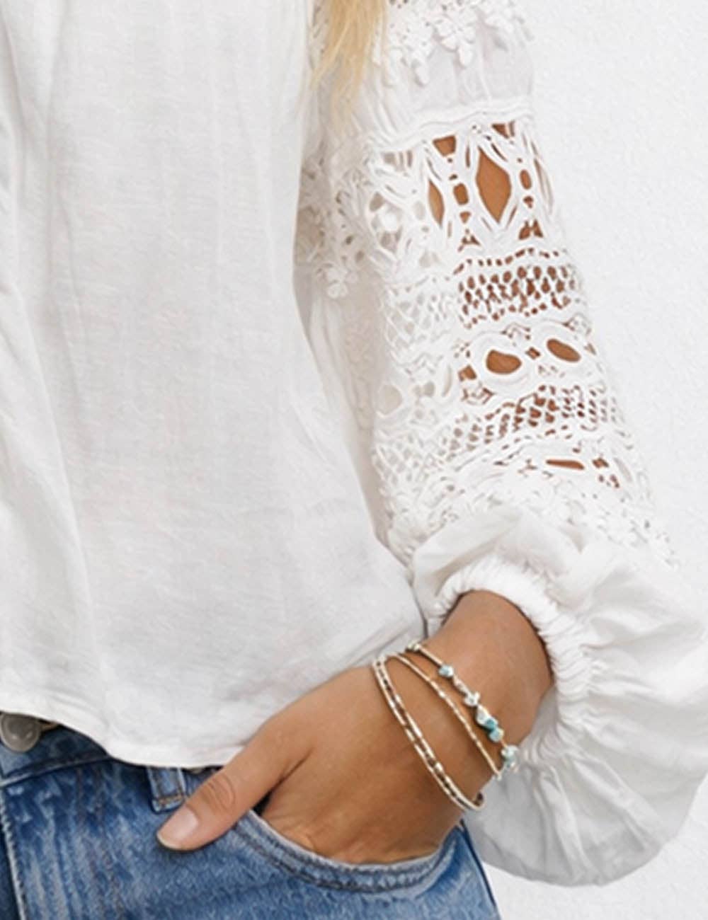 Embroidery Hollow-Out Top