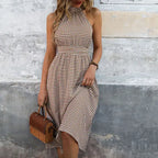 Latte Halter Neck Dress