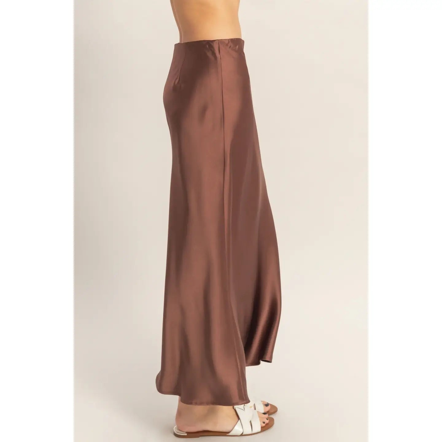 Agora Satin Midi Skirt
