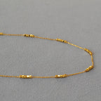 Shiny Bevel Square Bead Necklace