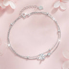 Cherry Blossom Double Layer Bracelet in 925 Sterling Silver