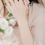 Cherry Blossom Double Layer Bracelet in 925 Sterling Silver